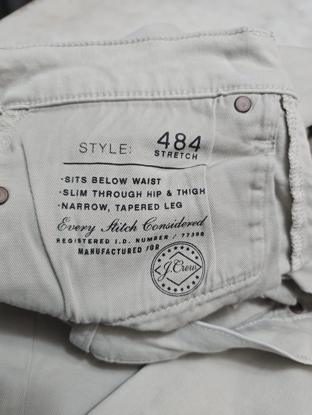 Men's Slim Straight Jeans in Beige